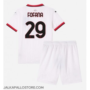 AC Milan Youssouf Fofana #29 Vieraspaita Lapsille 2024-25 Lyhythihainen (+ shortsit)